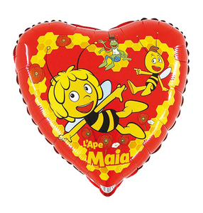 Biene Maja - Folienballon Herzform - 43 cm