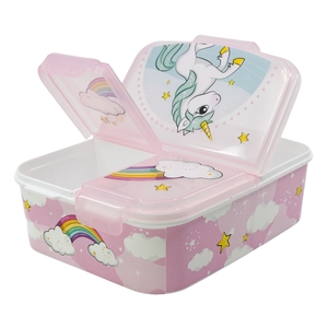 Regenbogen Einhorn / Rainbow Unicorn - Brotbox mit 3 Fchern