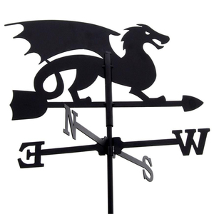Wetterfahne 45cm Metall schwarz Motiv Drache klein Wetterfahne Windfahne Windrose