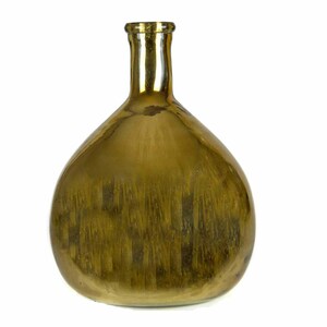 FeineHeimat Flasche / Vase Oliva, mundgeblasenes Glas olivgrn