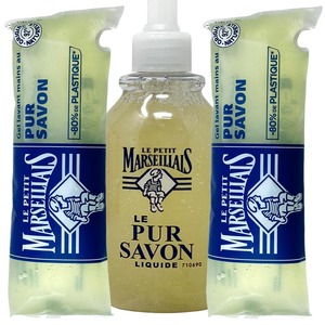 Le Petit Marseillais flssig Seife Pur savon liquide 300 ml + 2x250 ml Nachfllpack aus Frankreich