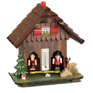FeineHeimat Original Schwarzwald Wetterstation aus Holz - Made in Germany, 14 cm, Traditionelle Przision