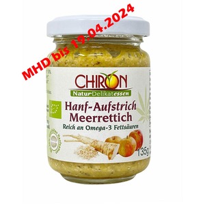 *MHD 19.04.2024* CHIRON Naturdelikatessen Bio Hanf-Aufstrich Meerrettich-Apfel kbA 135 g
