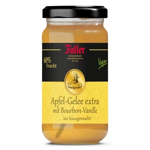 Fruchtaufstriche aus dem Schwarzwald Faller Apfel-Gelee mit Original Bourbon Vanille 330 Gramm