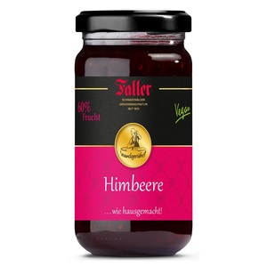 Faller Himbeer-Konfitre extra: Hausgemacht, 60% Frucht, 330g