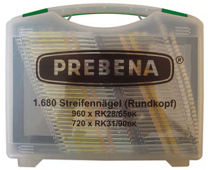 SCREW REBEL BOX / Rundkopf-Streifenngel blank Type RK 65/90