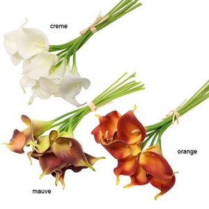 9 Calla Real Premium Kunstblumen im Bund knstliche Blumen L 35cm Callastrau 