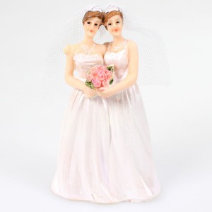 Hochzeitspaar Frauen Brute Polyresin H10,7cm homosexuell Brautpaar Tortenfigur