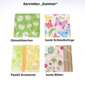 20 Servietten Summer Sommer 3-lagig 33x33cm Papierservietten Tissue Serviette