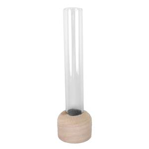 Reagenzglas 15,0x2,0cm Glas Rhrchen Holzsockel Fu Stnder Vase Wasserrhrchen