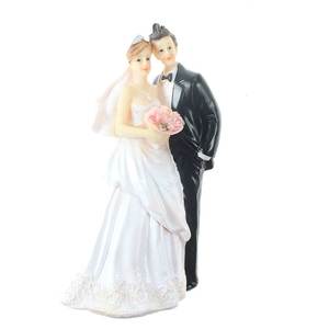 Brautpaar schwarz wei ca.12x7x4,5cm Polyresin Hochzeitspaar Hochzeit Torte Figur