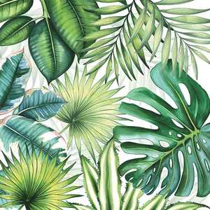 20 Servietten Bltter Tropen Tropical Leaves 3-lagig 33x33cm Tissue Amazonas Dschungel
