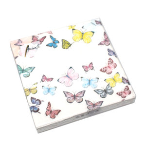 20 Servietten bunte Schmetterlinge 3-lagig 33x33cm Tissue Garten Natur Butterfly