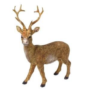 Hirsch Figur stehend hellbraun ca L18cm H23cm Hirschfigur Weihnachten Reh Wild 