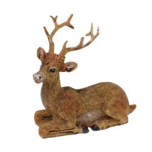 Hirsch Figur liegend hellbraun ca 10x10x5cm Hirschfigur Weihnachten Reh Wild