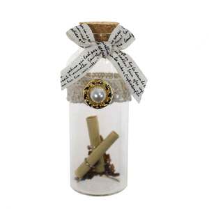 12x  Wunschglas mit Korken H8cm 3cm Mini Glasflasche Glas Flaschenpost Giveaway