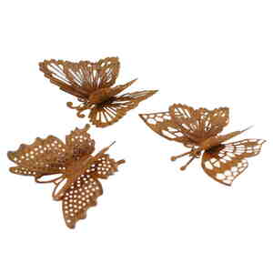 18 Schmetterlinge Metall rost 3D Streuteile Butterfly Streudeko 7x5cm + 5x4,5cm