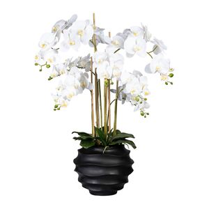 Knstliche Orchidee 95cm im schwarzen Kunststofftopf in versch. Farben