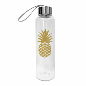ppd Glasflasche Pineapple Glas Edelstahl gold 550ml