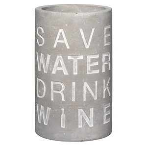 Flaschenkhler Save Water Beton grau wei H21cm
