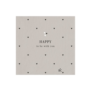 BC Cocktail Papierservietten HAPPY to be with you titane 25x25cm