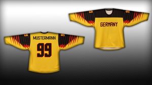 Deutschland Eishockey Fan Trikot Gold / Schwarz