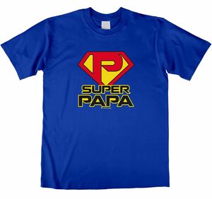 Herren T-Shirt Super Papa, blau