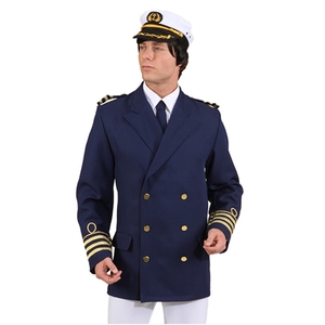 Admiral Kostm Kapitn Jacke blau fr Herren