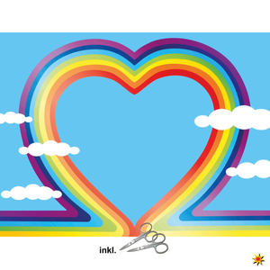 Herzlaken Regenbogen zum Ausschneiden LGBT Hochzeitslaken