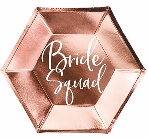 Teller Pride To Be Bride Squad ros 6 Stck  23 cm Tischdeko