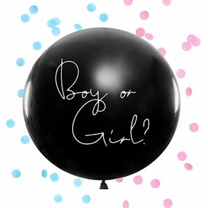 Luftballon Boy or Girl mit Konfetti Babyshower Deko