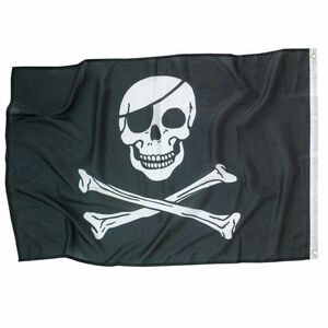 Piratenfahne schwarz mit Totenkopf Deko-Zubehr 92 x 60 cm