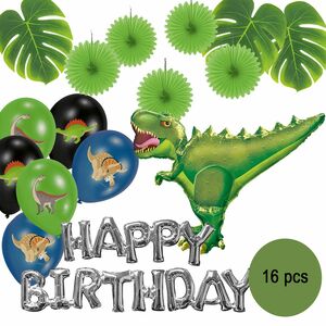 T-Rex Deko Luftballon Party-Set Dinosaurier Geburtstag, 16-tlg.
