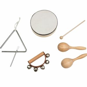 Musikinstrumente fr Kinder 4 Stck aus Holz Rhythmus-Set