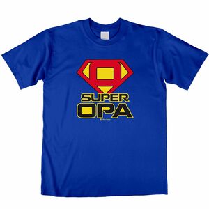 Super Opa T-Shirt blau Geschenkidee Geburtstag fr Herren