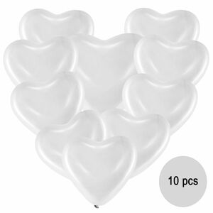 Herz Luftballons wei  40,6 cm 10 Stck Ballon Hochzeit Verlobung Valentinstag