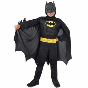 Batman Kostm schwarz mit Muskeln fr Kinder
