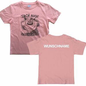 Kinder T-Shirt Rosa mit Wunschname & Spruch Tach auch Da bin ich wieder 