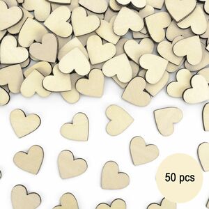 Herzen aus Holz 50 Stck 2 x 2 cm Tisch-Deko Streudeko Malen & Basteln