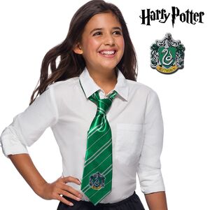 Slytherin Krawatte grn-silbern gestreift Harry Potter Kostm-Zubehr