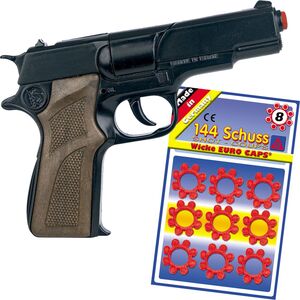 Polizei Pistole 17 cm inkl. 144 Schuss-Munition Spielzeug-Revolver