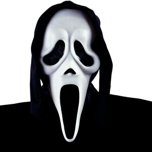 Scream Maske mit schwarzer Kapuze Geist Halloween-Maske fr Erwachsene