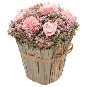 Blumenstrau gro rosa Rosen Trockenblumen Blumen-Deko Hochzeit Wohn-Deko