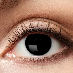 Schwarze Kontaktlinsen Black Witch weich 3 Monate haltbar Kostm-Zubehr