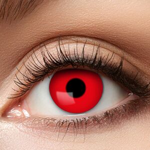 Rote Kontaktlinsen Red Devil weich 3 Monate haltbar Kostm-Zubehr