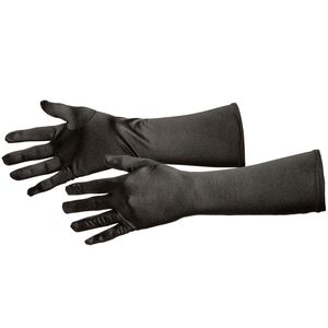Satin-Handschuhe schwarz 40cm lang fr Damen