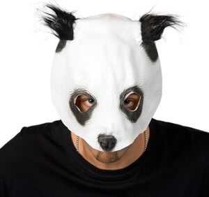 Pandabr Maske Carlo Panda-Halbmaske fr Erwachsene