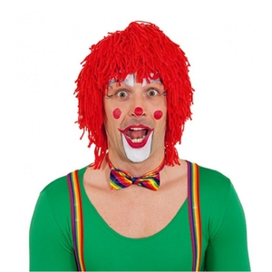 Percke Clown Rot in Wolloptik Kostm-Zubehr fr Erwachsene