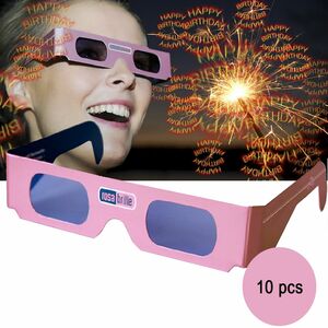 10 Stck Rosa Brille Happy Birthday Effektbrille