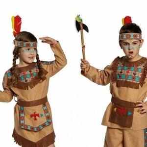 Indianer Stirnband fr Kinder mit zwei Federn KW 54 cm Kostm-Zubehr